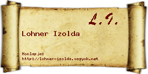 Lohner Izolda névjegykártya
